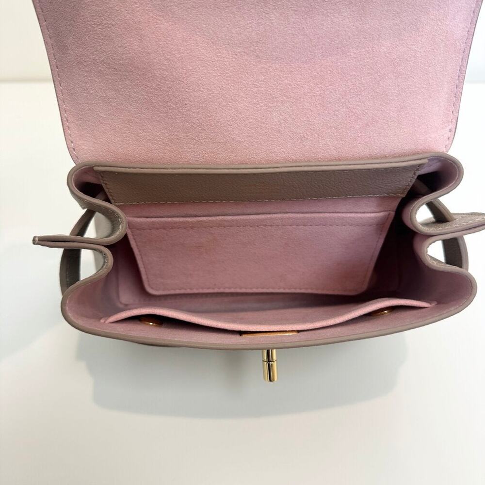 Louis Vuitton Lock Me Ever Greige Leather Mini Bag with Gold LV Hardware Handbag - Picture 13 of 15